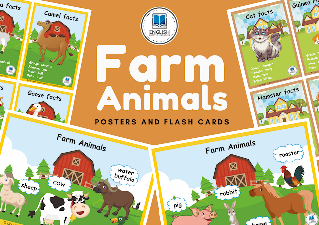Farm Animals Flashcards and Posters - English Created Resources