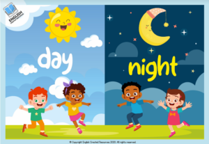 Day and Night Vocabulary Activities - English Created Resources