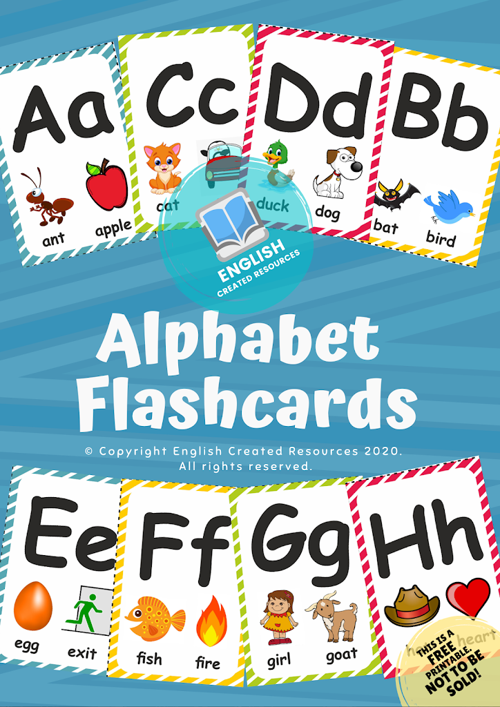 Alphabet Flashcards Worksheets - English Created Resources