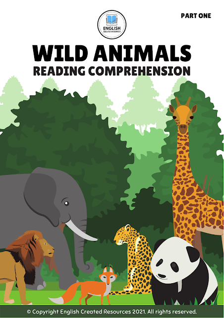 Wild Animals Reading Comprehension Worksheets - English Created Resources