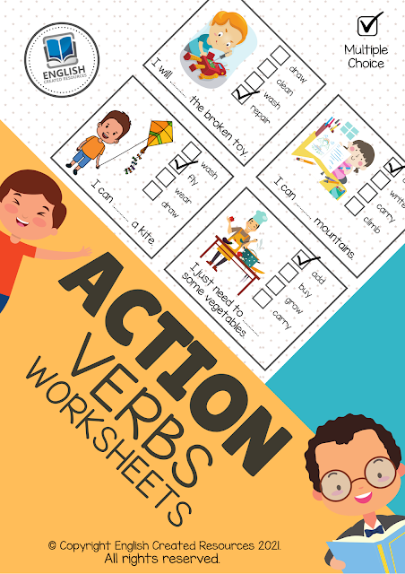 action verbs activity book english created resources