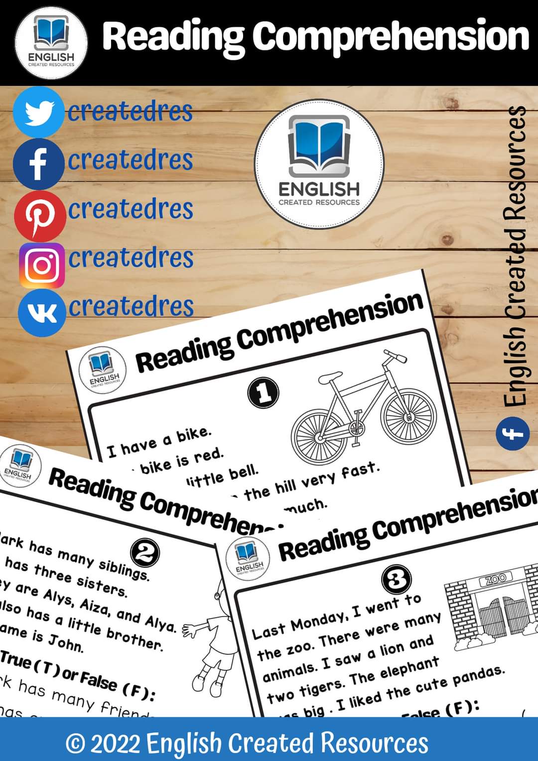 reading comprehension grade one english created resources