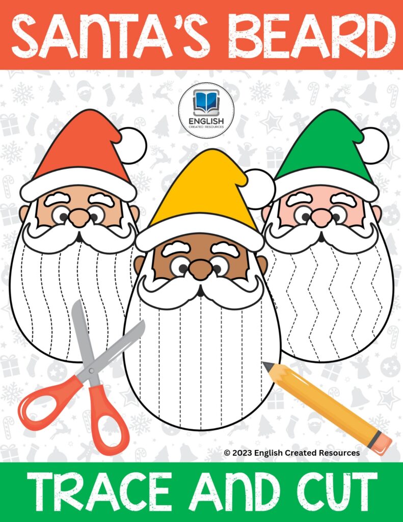 Christmas Activities. Santa's Beard Scissors Skills. Cutting and Tracing Activities. Free Download. English Created Resources. Free English Worksheets and Teaching Resources.